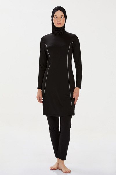 REMSA Lycra Full Covered Hijab Μαγιό Rozzr 9021 Μαύρο