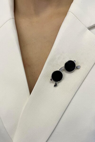 Modex Taş Detaylı Güneş Gözlüğü Broş (4cm)