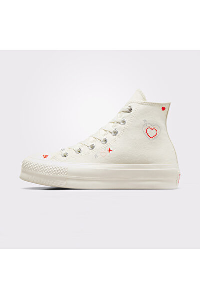 Converse Chuck Taylor All Star Lift Platform Y2K Heart Unisex Krem Sneaker