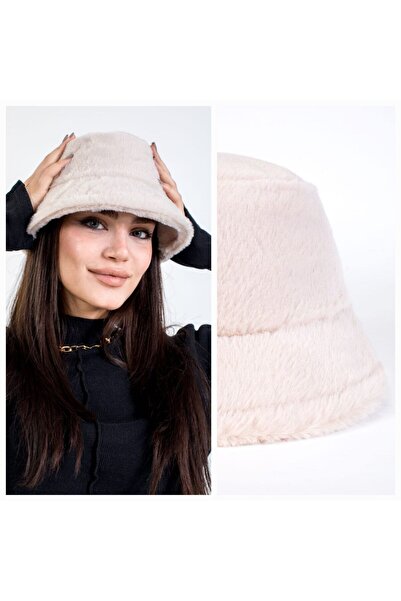 Gullfoss قبعة شتوية نسائية عصرية من الفرو الناعم على شكل دلو