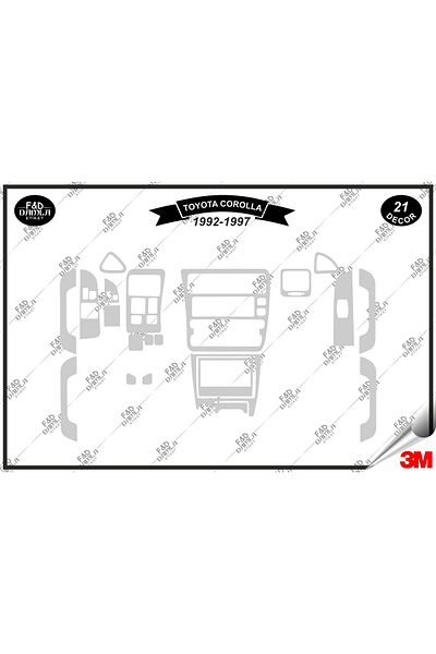FD Damla Etiket Toyota Corolla Legend 1992-1997 Κονσόλα γαντιών - Σετ 21 τεμαχίων ασημί μαόνι