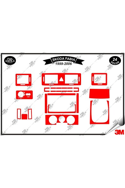 FD Damla Etiket For Skoda Fabia 1999-2006 Glove Box Console Trim Chest Mahoga...