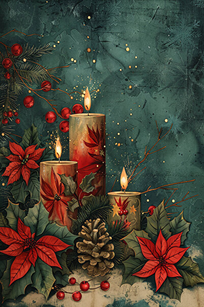 Aden DEKORATİF YILBAŞI TEMALI KANVAS TABLO