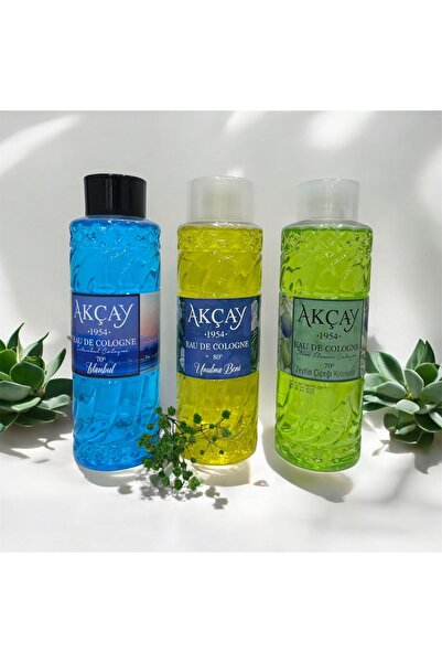 AKÇAY Eau De Cologne Serisi , Unutma Beni, Istanbul, Zeytin Çiçeği 400 ml X 3