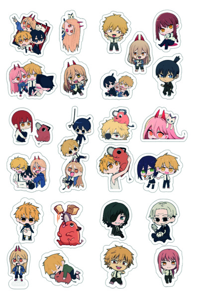 nihonwosekai Set de autocolante Mini Anime Chainsaw Man