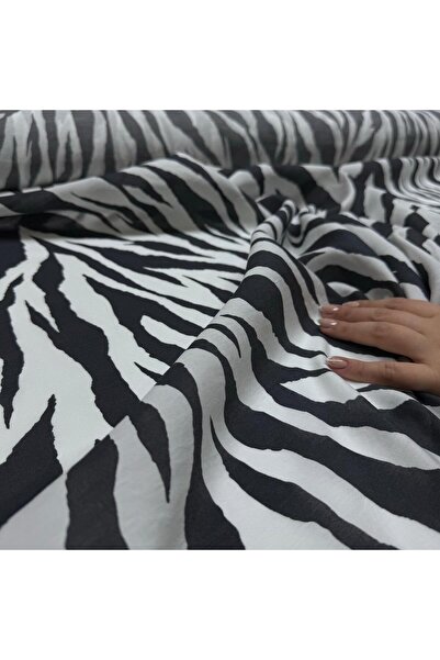 Yaren Ülker Ayrobin (Aerobin) Modal Viskon Kumaş Çift En Zebra Desen