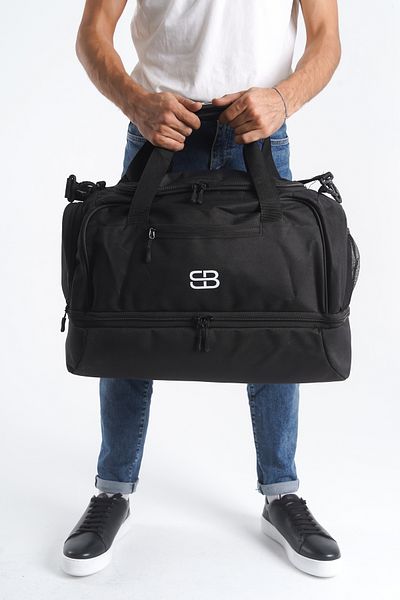 DELSOLERA Geantă de călătorie și fitness zilnică pentru sport, unisex, de mărime medie, cu compartiment pentru pantofi