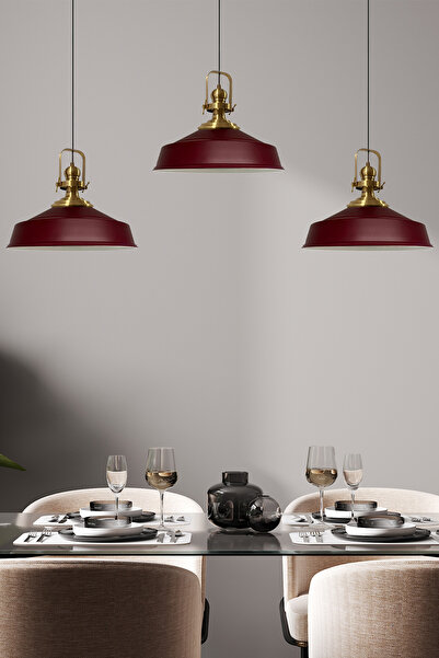 Bamyum Vişne Çürüğü Asaletli Üçlü Avize Eskitme Başlık Retro Sarkıt Lamba Mutfak Salon Kafe Avizeleri