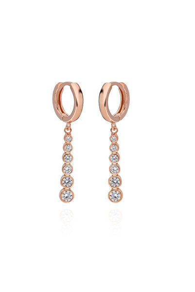 Nereze 925 Ayar Gümüş 6 Sıralı Zirkon Taşlı Küpe