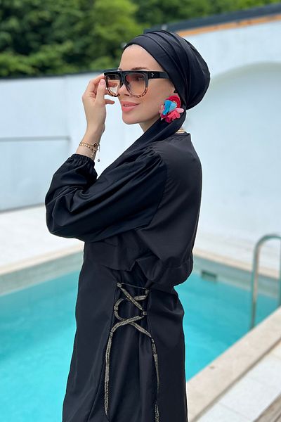 REMSA Μαύρο Hijab Μαγιό - Μαύρο 2453, Πλήρως καλυμμένο