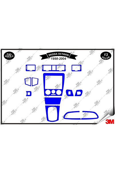 FD Damla Etiket Skoda Octavia 1998-2004 Dashboard Console Trim Chest Mahogany...