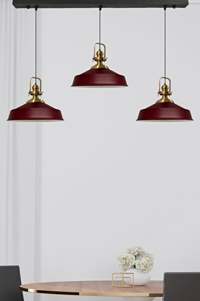 Bamyum Vişne Çürüğü Asaletli Üçlü Avize Eskitme Başlık Retro Sarkıt Lamba Mutfak Salon Kafe Avizeleri