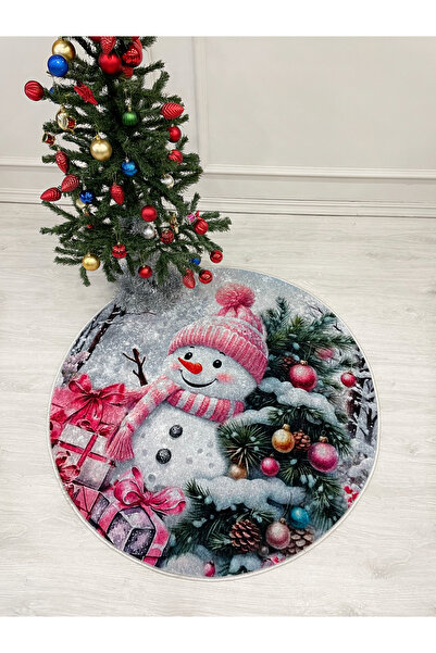 Brillant Yılbaşı Temalı Kardan Adam Ağac Altı HalısI
