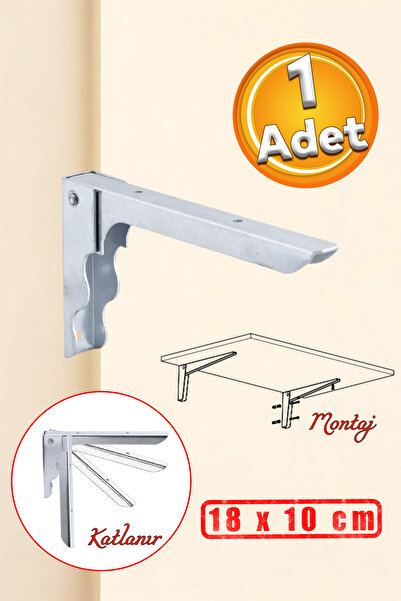 Badem10 Metal Katlanır Raf Altı Ayağı 18 x 10 cm (1 ADET) Duvara Monteli Balk...