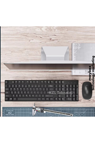 Maybax Ultra Slim Tv Pc Mobile Tablet Uyumlu Kablosuz Q Klavye Mouse Set Siyah 2.4 Ghz Wireless Set Numlock