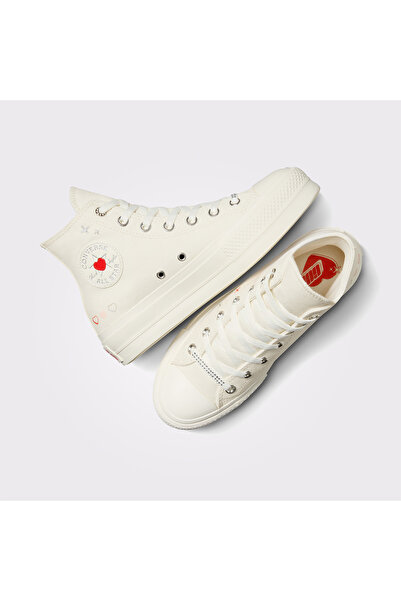 Converse Chuck Taylor All Star Lift Platform Y2K Heart Unisex Krem Sneaker
