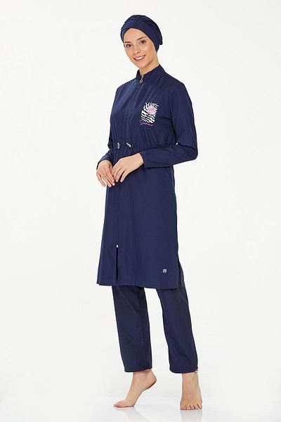 Remsa Mayo Hijab Swimsuit Levy 8287 - Dark Navy, Parachute Full Covered