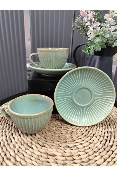 Keramika Teal Myra Çay Fincan Takımı 2 Kişilik  4 Parça