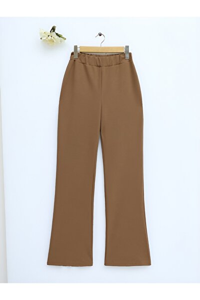 Modamorfo Brown Color Imported Fabric Trousers with Flared Legs