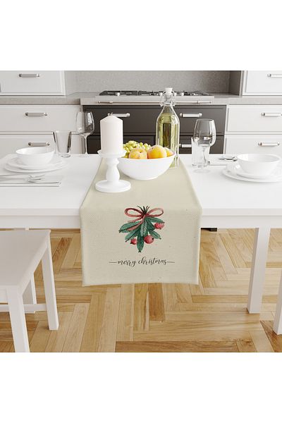 Filamente Christmas Patterned Digital Printed Runner - New Year 140X40 cm