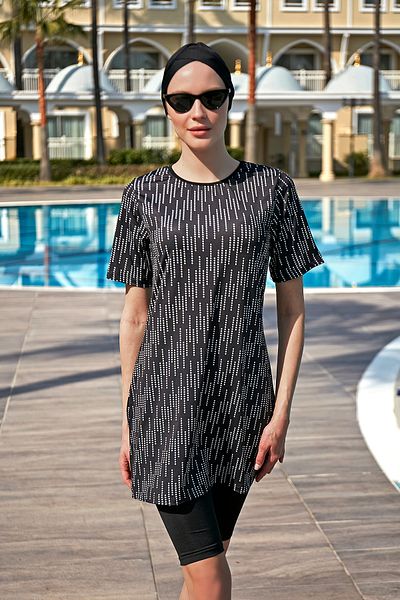 Remsa Mayo Ημίκλειστο Lycra κοντομάνικο μαγιό - R4904 μοτίβο πόντων
