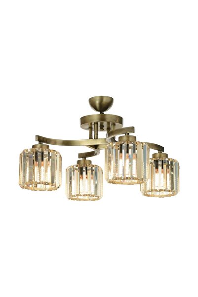 Avonni Avonnı Av-65229-4e Eskitme Kaplama Modern Avize E27 Metal Kristal 58cm