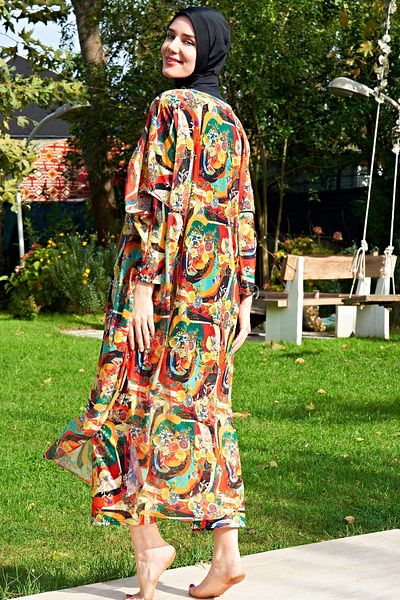 Remsa Mayo Hijab Swimsuit - Knitted Single Kaftan Pareo 2417-2P