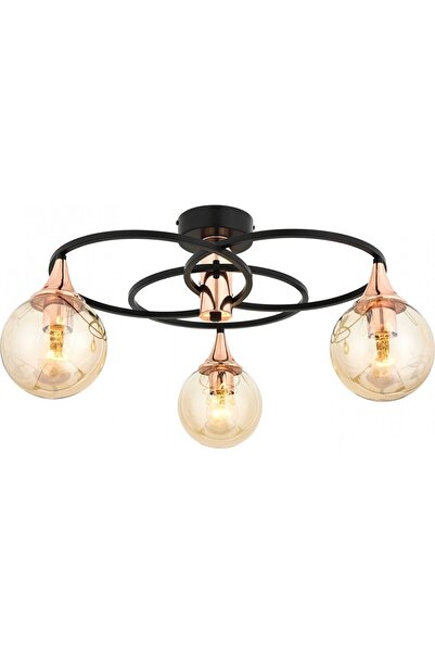 Avonni Ar-1661-3bsy Siyah Boyalı Modern Avize E27 Metal Cam 60cm