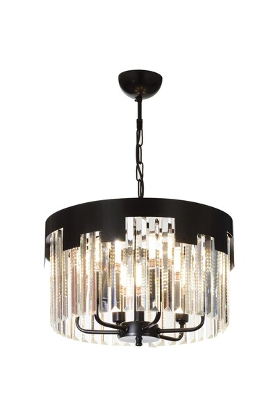 Avonni Av-65225-bsy40 Siyah Boyalı Klasik Avize E14 Metal Kristal 40cm