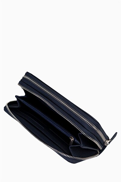 DAMY Genuine Leather Unisex Hand Portfolio 8265Mg - Navy Blue