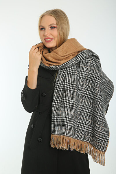 REMSA Σάλι ώμου διπλής όψης με καρό σχέδιο 70X185 cm - Camel 1212