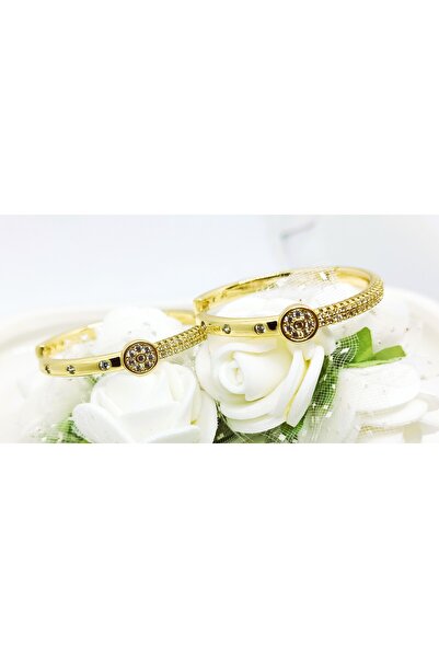 XUPING JEWELRY Kadın Xuping 14 K ALTIN Çelik Zirkon Taşlı Halka Küpe