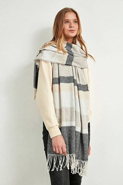 REMSA Σάλι με μαύρο σχέδιο - Φουλάρι ώμου, 69x200 cm, 1105