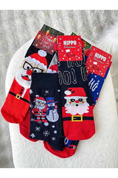 MEKİK BUTİK 5 Adet Noel-yılbaşı- Chrismas Çorap Seti - Unisex - Noel Çorabı