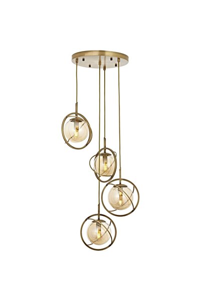 Avonni Av-60291-4et Eskitme Kaplama Modern Avize E14 Metal Cam 35cm