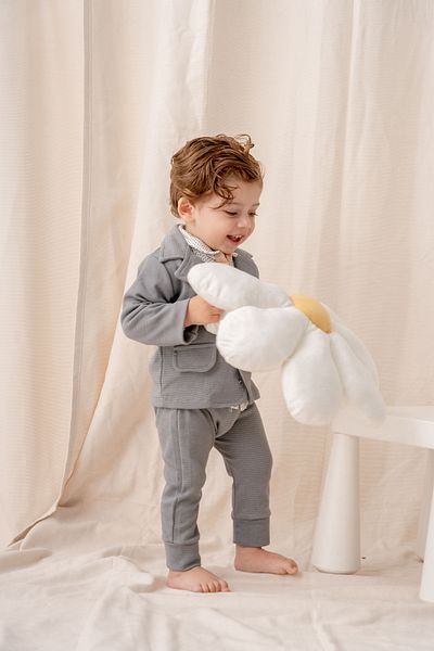 ZİMBOO BABY BOY JACKET WITH TIE ACCESSORY 3 SET