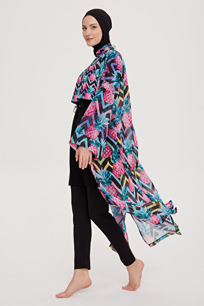 Remsa Mayo Pineapple Patterned Single Kaftan Kimono Pareo - Rp018 Hijab Swimsuit