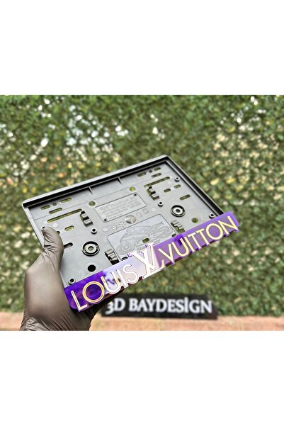 3dbaydesign Motorsiklet Plakalığı (Mor-Gold)