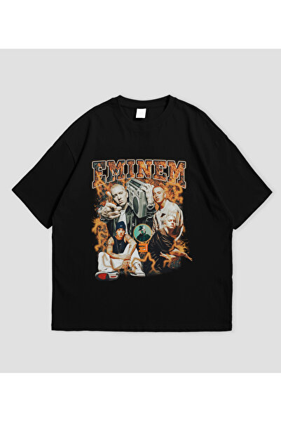 SVART WEAR Eminem - تي شيرت كبير الحجم بتصميم ريترو للجنسين