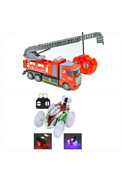 smilechild Uzaktan Kumandalı Oyuncak itfaiye Aracı ve Uzaktan Kumandalı Takla...