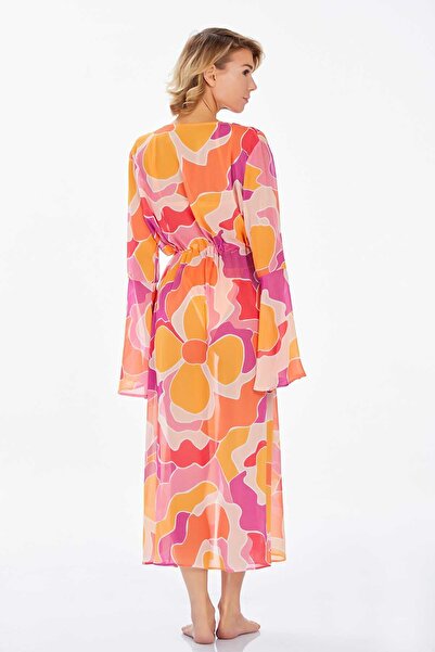 REMSA Mayo Üzerine Tek Kimono Pareo  Ann 6122 Turuncu