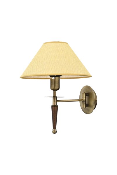 Genel Markalar Hap-9009-1e Eskitme Kaplama Aplik E27 Metal Ahşap Kumaş 20x24cm