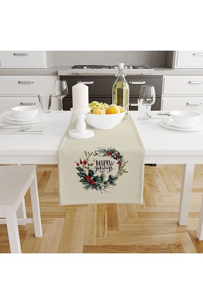 Filamente Christmas Patterned Digital Printed Runner - New Year 140X40 cm