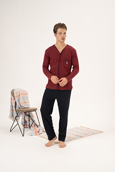 REMSA Men's Burgundy Interlock Pajama Set - 23410