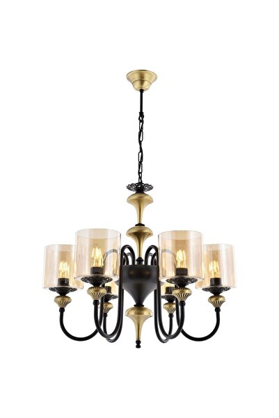 Avonni Av-4161-6e Eskitme Kaplama Modern Avize E27 Metal Cam 62cm