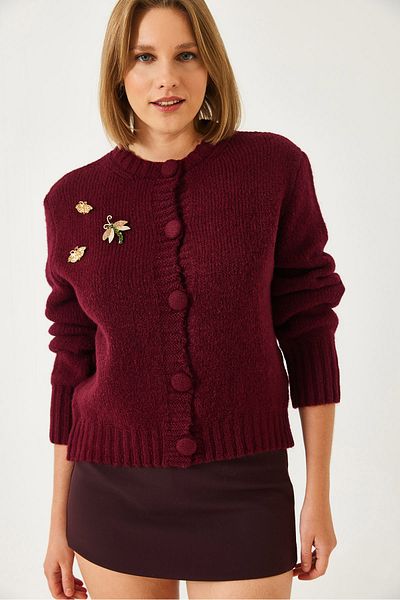 Bianco Lucci Cardigan de tricotaj cu broșă de damă 20246254