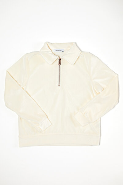 Blue Age سويت شيرت من مخمل Skm بنصف سحاب من Snow Flake Collector - مقاس 7-8 س...