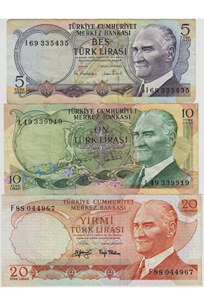 Banknoting 6. EMİSYON 3 LÜ KAĞIT PARA SETİ. 5120 LİRA. FOTOĞRAFTA GÖRÜLENLER....