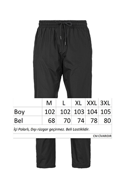 REMSA Outdoor İçi Polarlı Paraşüt Kar Pantolonu REA-01 Siyah