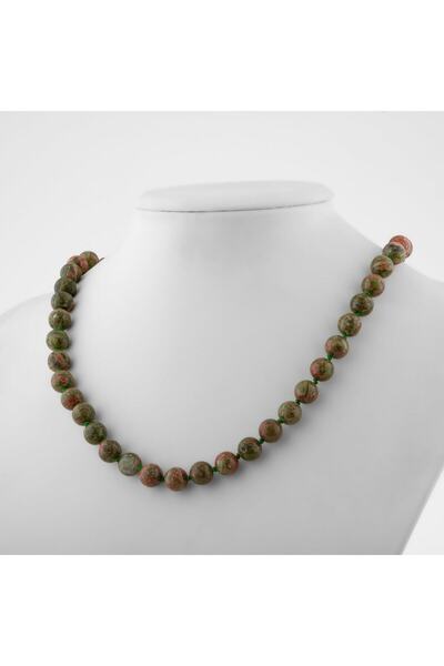 OSMANLI DOĞAL TAŞ Unakit 8 Mm Düğümlü Doğal Taş Kolye